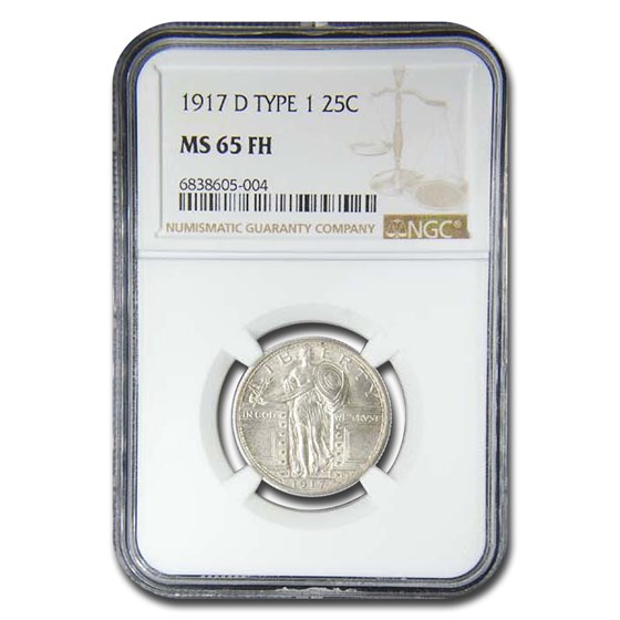 1917-D Standing Liberty Quarter Type-I MS-65 NGC (Full Head)