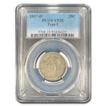 1917-D Standing Liberty Quarter Type-I VF-35 PCGS