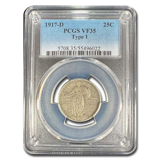 1917-D Standing Liberty Quarter Type-I VF-35 PCGS 1917-D Standing Liberty Quarter Type-I VF-35 PCGS