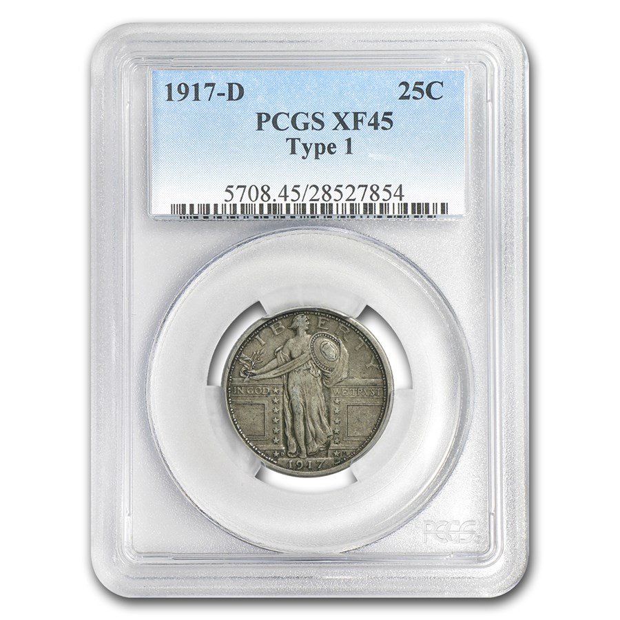 1917-D Standing Liberty Quarter Type-I XF-45 PCGS
