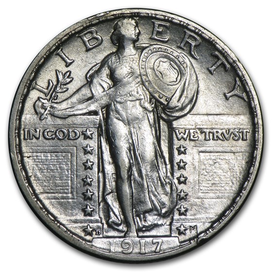 1917-D Standing Liberty Quarter Type-II AU