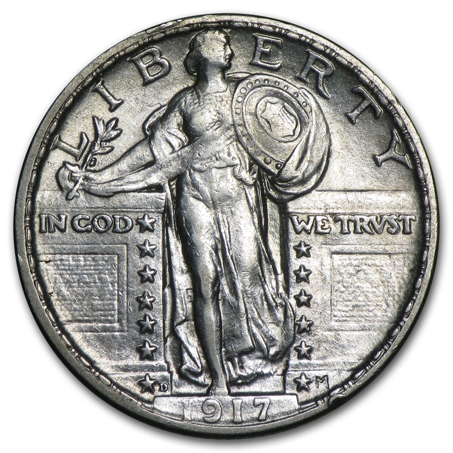 1917-D Standing Liberty Quarter Type-II AU