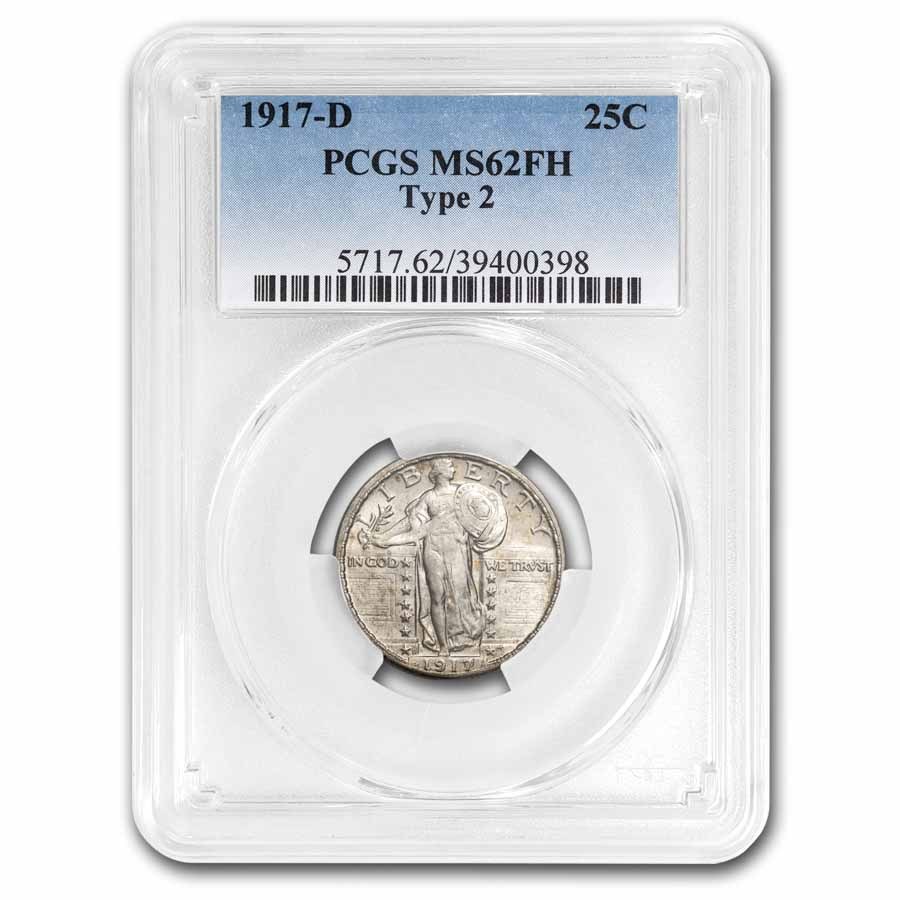 1917-D Standing Liberty Quarter Type-II MS-62 PCGS (FH)