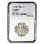 1917-D Standing Liberty Quarter Type-II MS-64 NGC (FH)