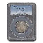 1917-D Standing Liberty Quarter Type-II MS-65 PCGS