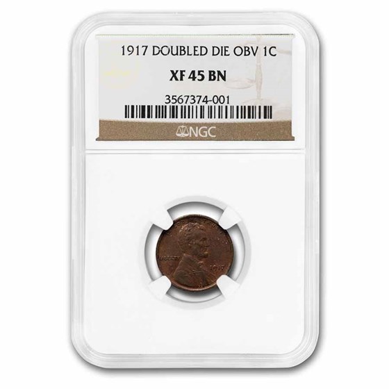 1917 Doubled Die Obverse Lincoln Cent XF-45 NGC (Brown) 1917 Doubled Die Obverse Lincoln Cent XF-45 NGC (Brown)