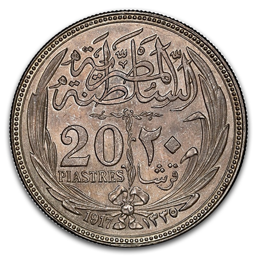 1917 Egypt Silver 20 Piastres MS-65 NGC