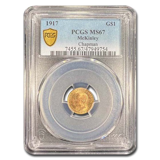 1917 Gold $1.00 McKinley Commem MS-67 PCGS 1917 Gold $1.00 McKinley Commem MS-67 PCGS