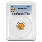 1917 Gold $1.00 McKinley Commem MS-67 PCGS