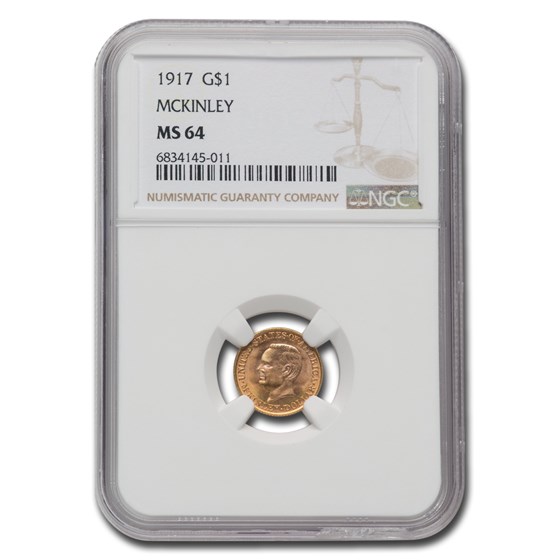 1917 Gold $1.00 McKinley Commemorative MS-64 NGC 1917 Gold $1.00 McKinley Commemorative MS-64 NGC