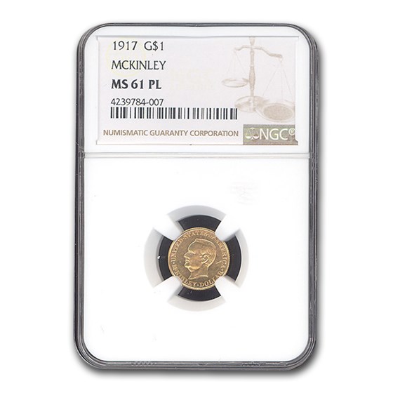 1917 Gold $1.00 McKinley Memorial MS-61 NGC (PL) 1917 Gold $1.00 McKinley Memorial MS-61 NGC (PL)