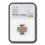 1917 Gold $1.00 Mckinley Memorial MS-62 NGC (PL)