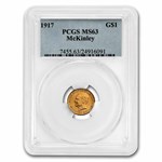 1917 Gold $1.00 McKinley Memorial MS-63 PCGS
