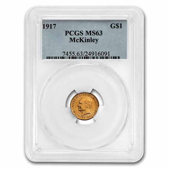 1917 Gold $1.00 McKinley Memorial MS-63 PCGS 1917 Gold $1.00 McKinley Memorial MS-63 PCGS