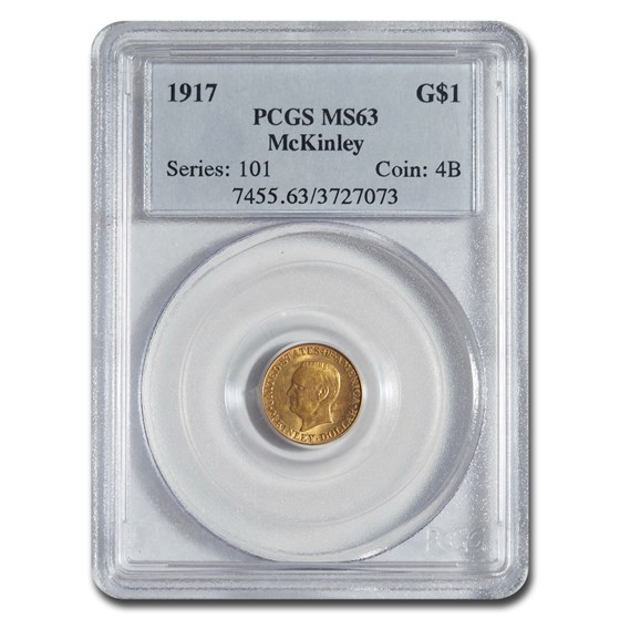 1917 Gold $1.00 McKinley Memorial MS-63 PCGS 1917 Gold $1.00 McKinley Memorial MS-63 PCGS