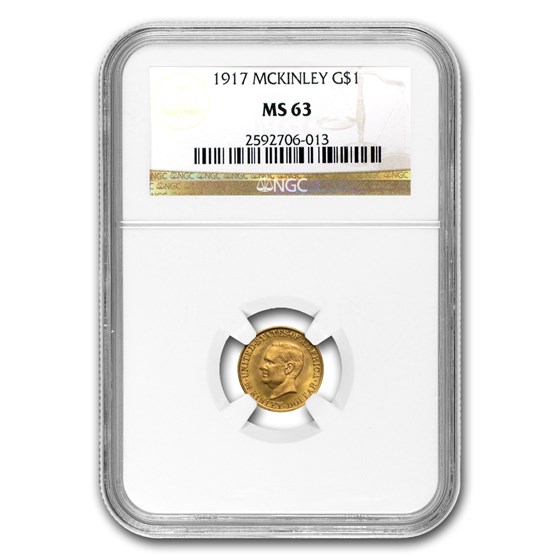 1917 Gold $1.00 McKinley MS-63 NGC 1917 Gold $1.00 McKinley MS-63 NGC