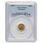 1917 Gold $1.00 McKinley MS-64 PCGS