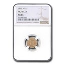 1917 Gold $1.00 McKinley MS-66 NGC