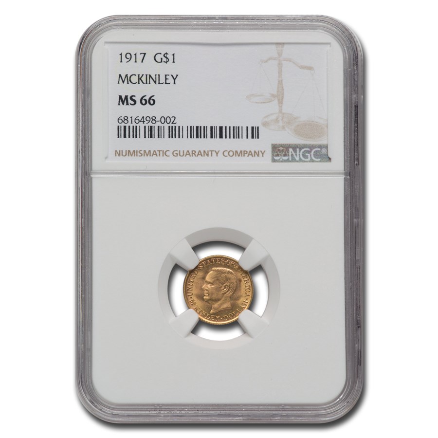 1917 Gold $1.00 McKinley MS-66 NGC