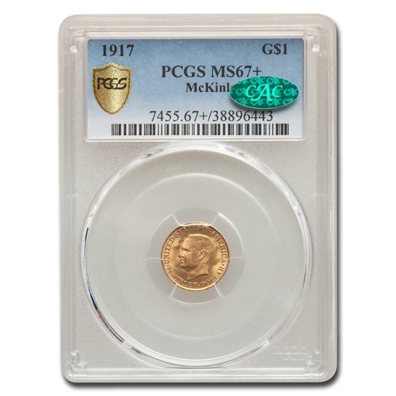 1917 Gold $1.00 McKinley MS-67+ PCGS CAC 1917 Gold $1.00 McKinley MS-67+ PCGS CAC