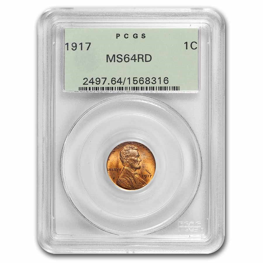 1917 Lincoln Cent MS-64 PCGS (Red)