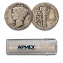 1917 Mercury Dime 50-Coin Roll Avg Circ