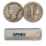1917 Mercury Dime 50-Coin Roll Avg Circ