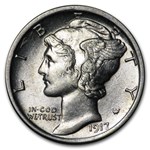 1917 Mercury Dime AU