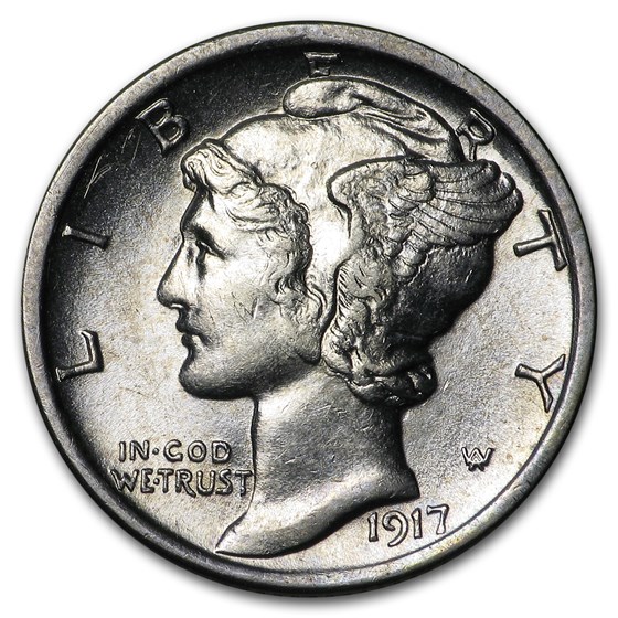 1917 Mercury Dime AU 1917 Mercury Dime AU