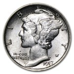 1917 Mercury Dime BU
