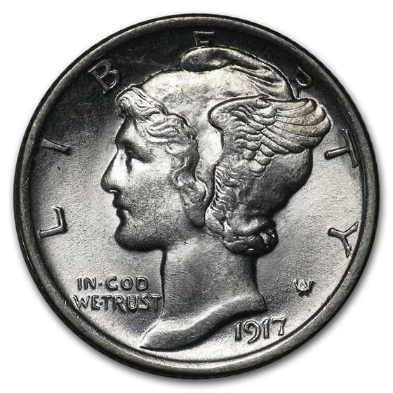 1917 Mercury Dime MS-62 (Full Split Bands) 1917 Mercury Dime MS-62 (Full Split Bands)