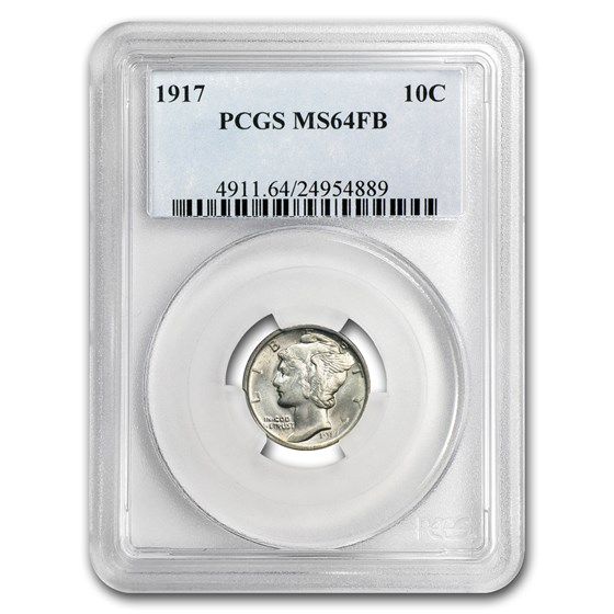 1917 Mercury Dime MS-64 PCGS (FB) 1917 Mercury Dime MS-64 PCGS (FB)