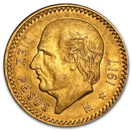 1917 Mexico Gold 10 Pesos AU 1917 Mexico Gold 10 Pesos AU