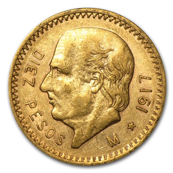 1917 Mexico Gold 10 Pesos XF 1917 Mexico Gold 10 Pesos XF
