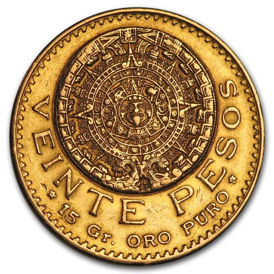 1917 Mexico Gold 20 Pesos AU (Cleaned)