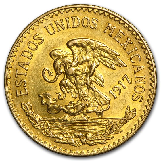 1917 Mexico Gold 20 Pesos AU