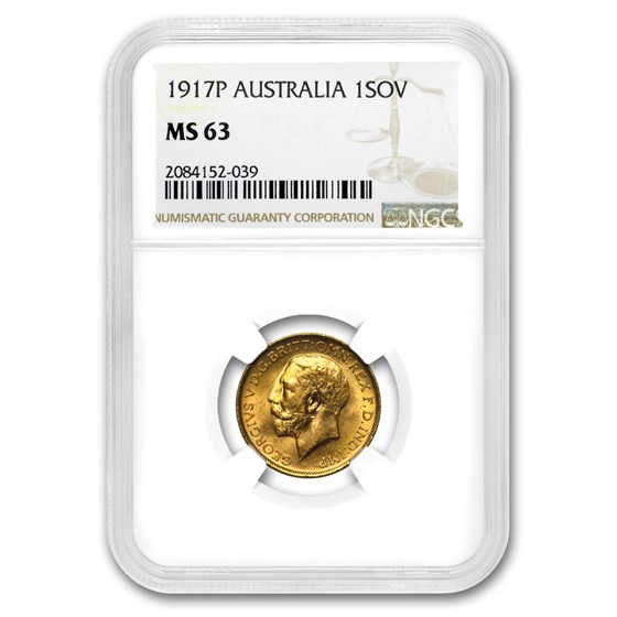 1917-P Australia Gold Sovereign George V MS-63 NGC 1917-P Australia Gold Sovereign George V MS-63 NGC