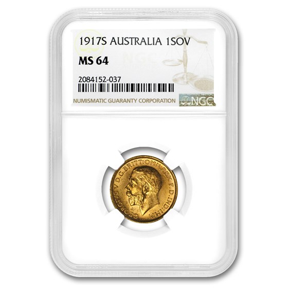 1917-S Australia Gold Sovereign George V MS-64 NGC 1917-S Australia Gold Sovereign George V MS-64 NGC