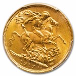 1917-S Australia Gold Sovereign George V MS-64 PCGS