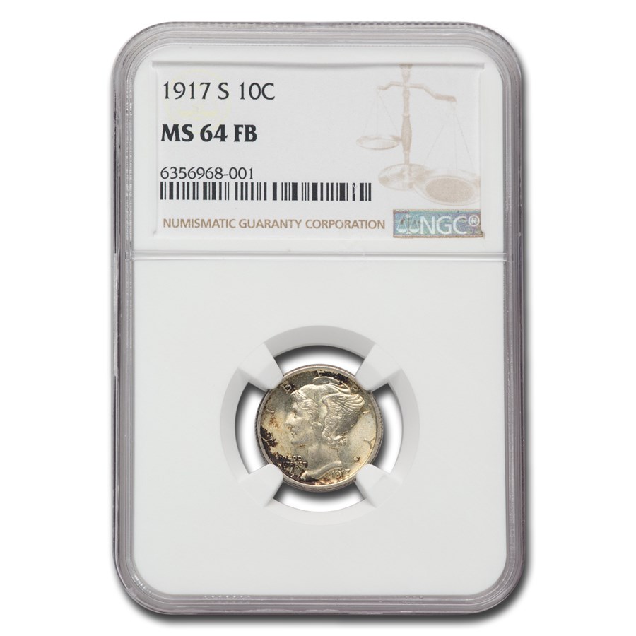 1917-S Mercury Dime MS-64 NGC (FB)
