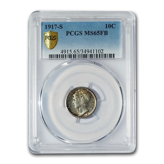1917-S Mercury Dime MS-65 PCGS (FB) 1917-S Mercury Dime MS-65 PCGS (FB)