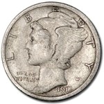 1917-S Mercury Dime XF