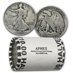 1917-S (Mix Obv/Rev) Walking Liberty Halves 20-Coin Roll Avg Circ