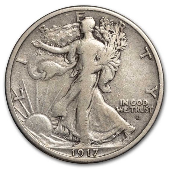 1917-S Obv Walking Liberty Half Dollar VF 1917-S Obv Walking Liberty Half Dollar VF