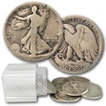 1917-S Obverse Walking Liberty Half Dollar 20-Coin Roll Avg Circ