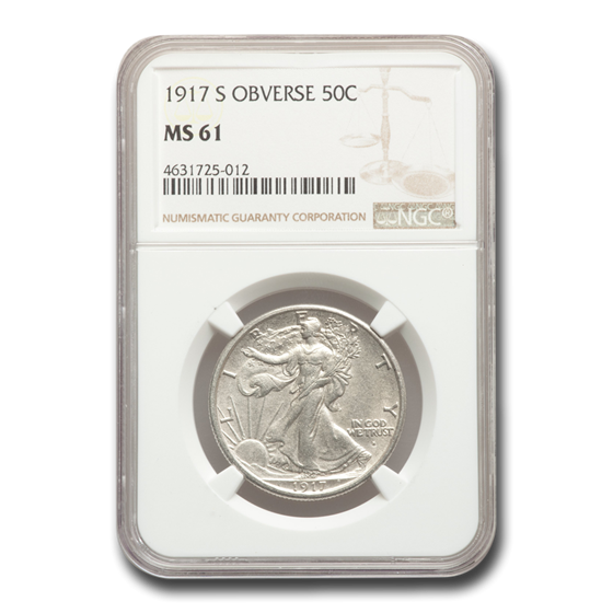 1917-S Obverse Walking Liberty Half Dollar MS-61 NGC 1917-S Obverse Walking Liberty Half Dollar MS-61 NGC