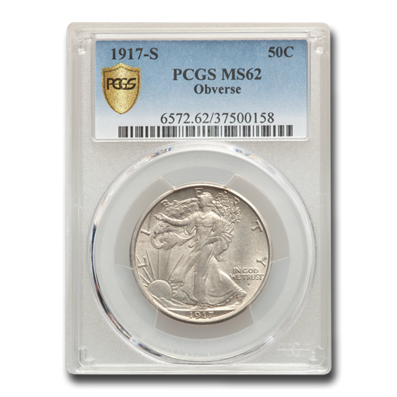 1917-S Obverse Walking Liberty Half Dollar MS-62 PCGS 1917-S Obverse Walking Liberty Half Dollar MS-62 PCGS