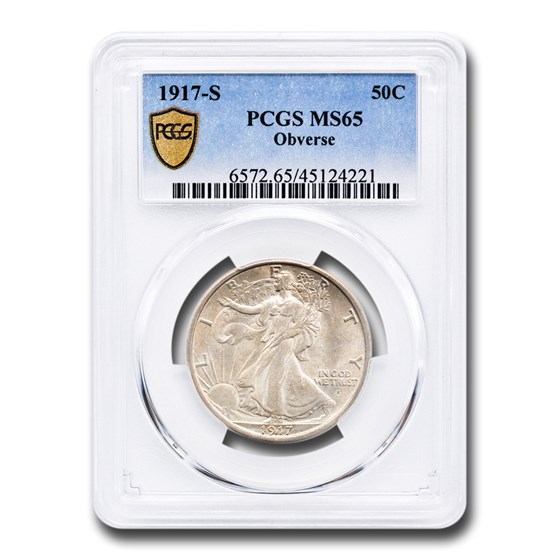 1917-S Obverse Walking Liberty Half Dollar MS-65 PCGS 1917-S Obverse Walking Liberty Half Dollar MS-65 PCGS