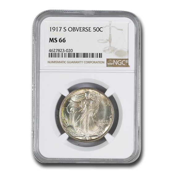 1917-S Obverse Walking Liberty Half Dollar MS-66 NGC 1917-S Obverse Walking Liberty Half Dollar MS-66 NGC