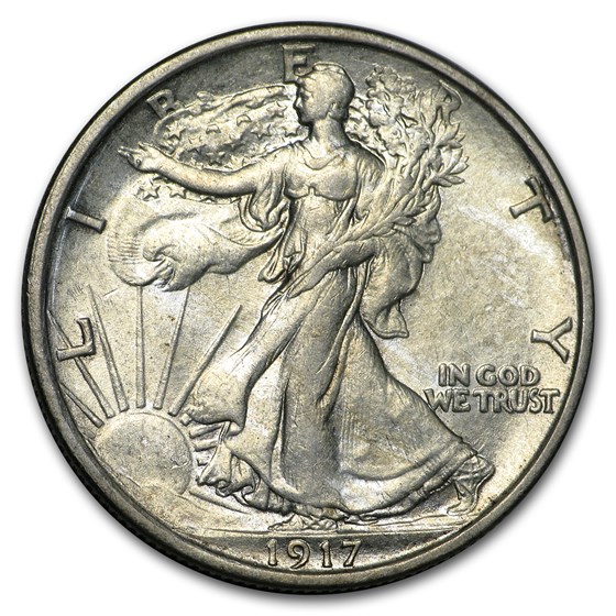 1917-S Rev Walking Liberty Half Dollar AU-55 Details (Cleaned) 1917-S Rev Walking Liberty Half Dollar AU-55 Details (Cleaned)